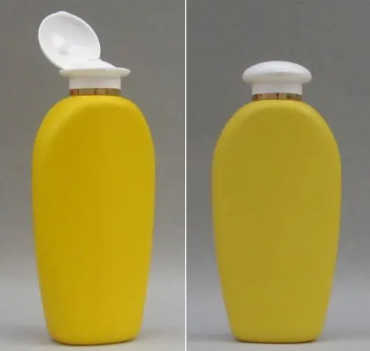 Sticla plastic 200ml culoare galben cu capac flip-top alb